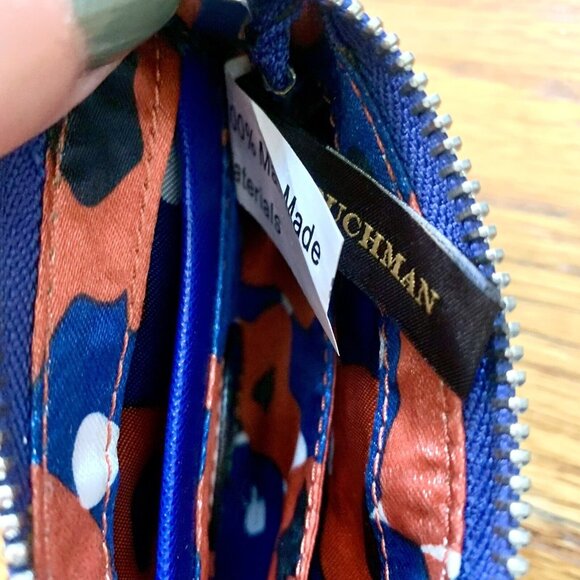 DANA BUCHMAN Blue Zip Wallet Purse Metal - Crossbody Strap - Logo Pendant EUC - Picture 6 of 7